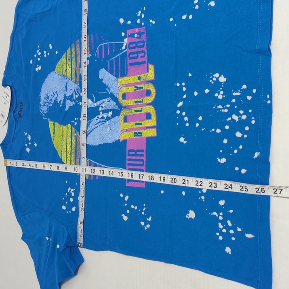Billy Idol Tour 1984 Bleach Splatter T Shirt Women's or Men's Size Medium NWT - Picture 4 of 7
